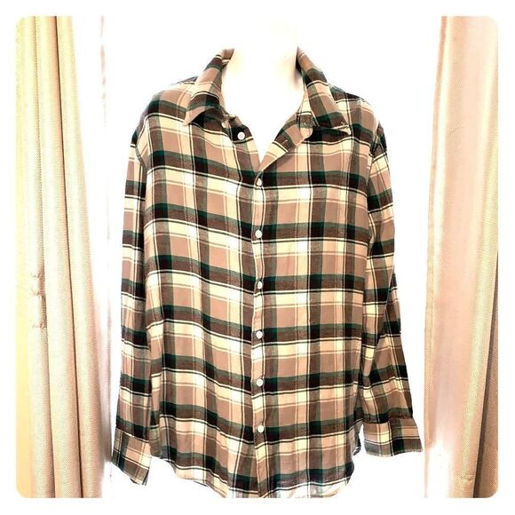 boy. by Band of Outsiders Tops - BOY. BAND OF OUTSIDERS Teal & Grey Flannel Button Down Shirt-8